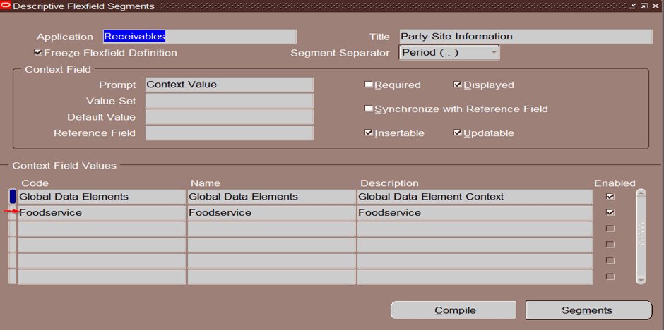 Descriptive Flexfields