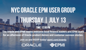 NYC Oracle EPM User Group, July 13, 2023