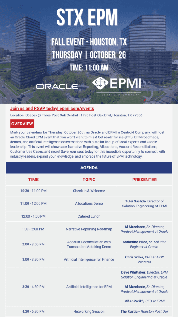 STX EPM Fall Agenda