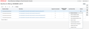 Oracle Fusion BI Cloud Connector (BICC): Offering and Extract Schedule Configuration Release 26A 7 3.0 Data Store Level Reset